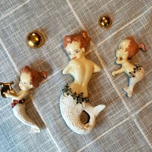 Vintage Mermaids with bubbles for Wall